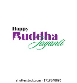 Happy Buddha Jayanti Banner - Typography