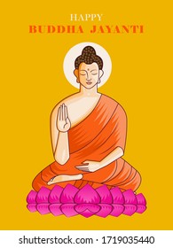 Happy Buddha Jayanti illustration in vector file