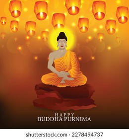 Happy buddha purnima celebration design