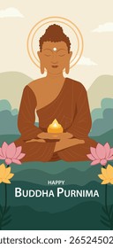  Feliz Buda Purnima Celebratory Vetor Art