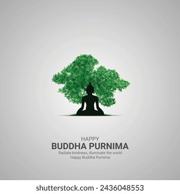 Feliz Día de Buda Purnima. Día de Buda Purnima diseño de anuncios creativos 23 de mayo. vector, ilustración 3D. 