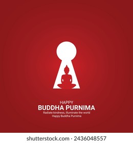 Feliz Día de Buda Purnima. Día de Buda Purnima diseño de anuncios creativos 23 de mayo. vector, ilustración 3D. 