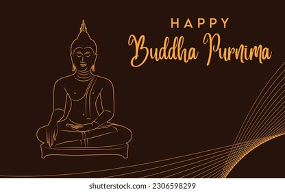 Happy Buddha Purnima design vector. Happy Buddha Purnima text design vector background