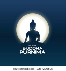 happy buddha purnima event background in indian style vector