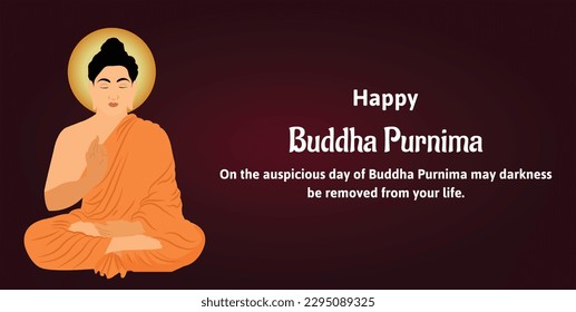 Happy Buddha Purnima Festival Celebration Vector Design