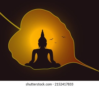 Happy Buddha Purnima, Gautam Buddha meditating, vector illustration for Vesak day or Buddha Purnima