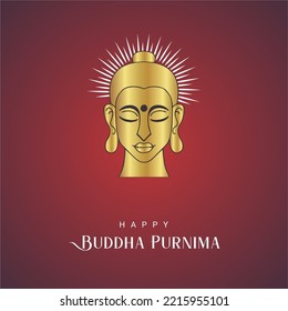 Happy Buddha Purnima, Gautam Buddha meditating, vector illustration