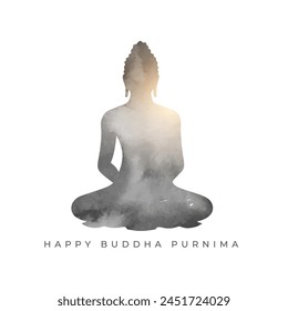 tarjeta de feliz buddha purnima para el Vector de paz espiritual