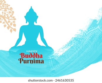 Happy Buddha Purnima Indian festival traditional background vector