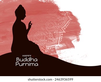 Happy Buddha Purnima Indian festival religious celebration card vector