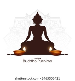 Happy Buddha Purnima Indian festival religious celebration card vector