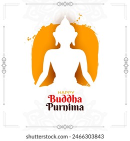 Happy Buddha Purnima Indian festival cultural background illustration vector