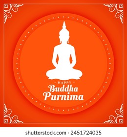 happy buddha purnima religious background for spiritual faith vector