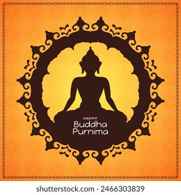 Happy Buddha Purnima traditional Indian festival card vector