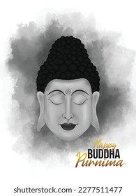Happy buddha purnima vector illustration