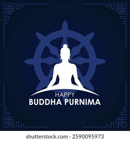 Happy Buddha Purnima vector illustration