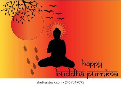 Happy Buddha Purnima Vector Stock Image