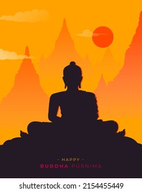 Happy Buddha Purnima Vesak Day Wishes Stock Vector (Royalty Free ...