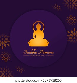 Happy Buddha Purnima or Vesak Day Buddhist Festival for Banner, Poster, Flyer and Background