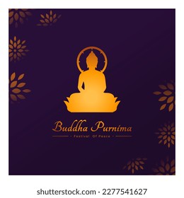 Happy Buddha Purnima or Vesak Day Buddhist Festival for Banner, Poster, Flyer and Background