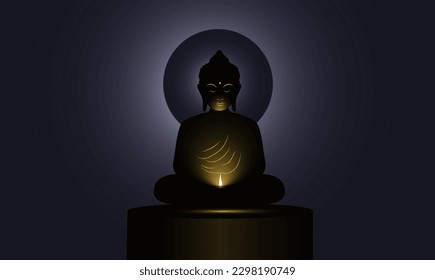 Happy buddha purnima. happy vesak day. happy guru purnima. siddhartha gautama puja day celebration vector illustration. buddha silhouette design.buddha day and night vector images wishes and greeting 