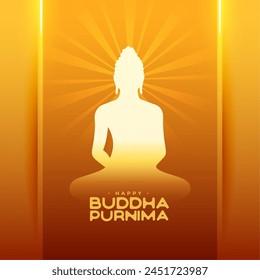 happy buddha purnima or vesak day greeting background vector