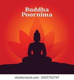 Happy Buddha Purnima and happy Vesak day Social media template greeting