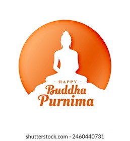 feliz buddha purnima o vesak día víspera de fondo en Vector estilo papercut