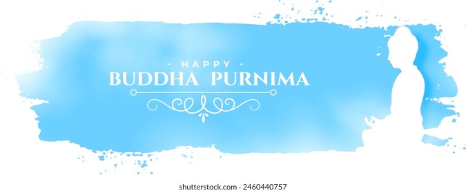 happy buddha purnima or vesak day wallpaper in watercolor style vector