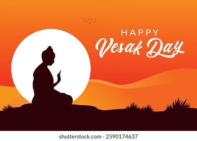 Happy buddha purnima vesak festival social media post design vector.