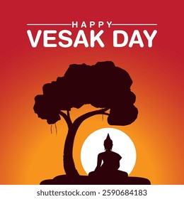 Happy buddha purnima vesak festival social media post design vector.