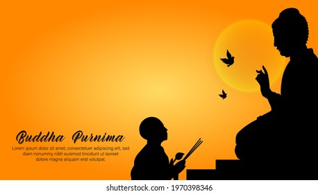 Happy Buddha Purnima Vesak,Buddhist festival- Vector