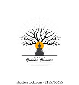 Happy Buddha Purnima Vesak,Buddhist festival- Vector