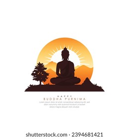 Feliz Buda Purnima Vesak, festival budista- Vector