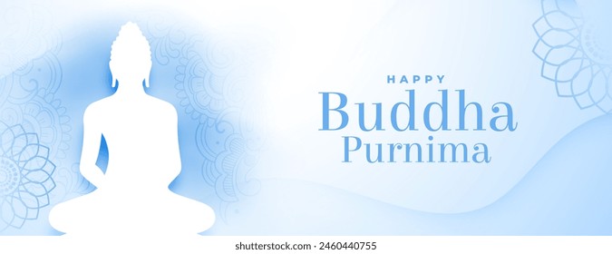 happy buddha purnima wishes banner in papercut style vector