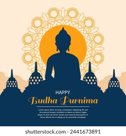 happy budha purnima illustration. vector illustration