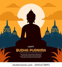 happy budha purnima illustration. vector illustration