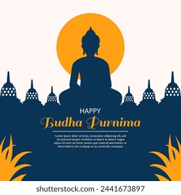 happy budha purnima illustration. vector illustration