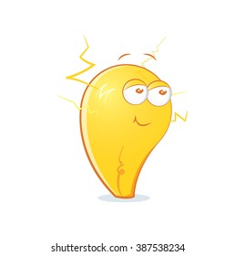 Happy bulb mascot.
