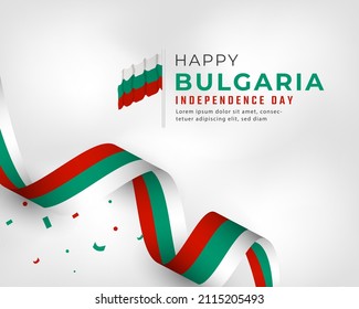 Happy Bulgaria Independence Day September 22th Celebration Vector Design Illustration. Template for Poster, Banner, Advertising, Greeting Card or Print Design Element