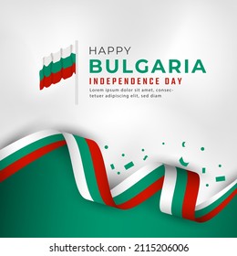 Happy Bulgaria Independence Day September 22th Celebration Vector Design Illustration. Template for Poster, Banner, Advertising, Greeting Card or Print Design Element