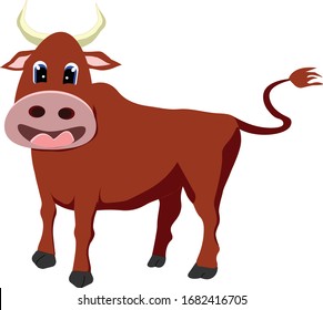 Ein glücklicher Bull, der mit dem Schwanz wedelt