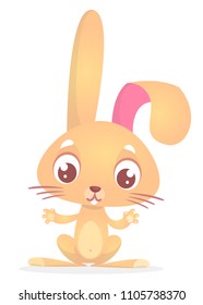Happy bunny cartoon isolated on white background