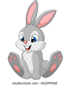Happy bunny cartoon isolated on white background