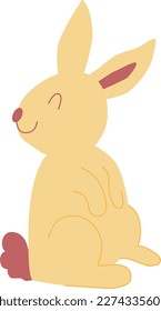 Happy bunny easter illustration flat