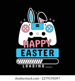 Feliz Bunny Easter Cargando Plantilla De Diseño De Camisetas Svg