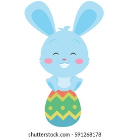 Happy bunny with egg easter theme