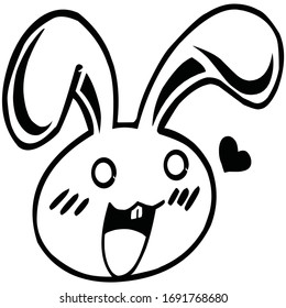 Happy bunny emoticon in vector form