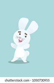 Happy bunny flat design
