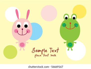 happy bunny and frog friend